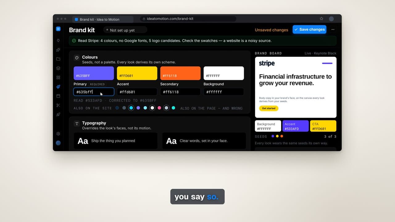 Thumbnail for “Brand Kit: paste your URL, every video is on brand”
